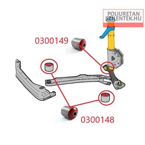 Első futómű hátsó lengőkar szilent