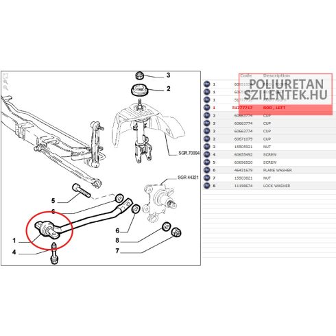 Hátsó hosszlengőkar szilent pár