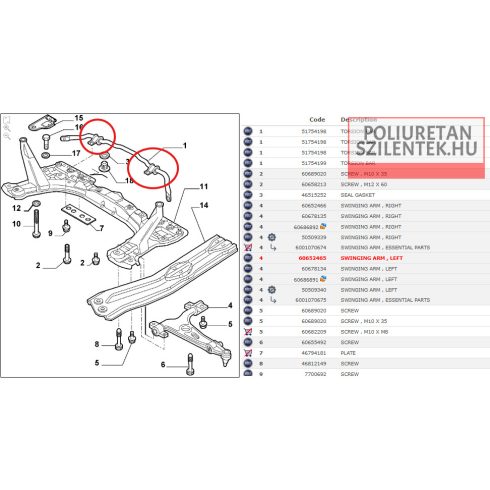 Első stabilizátor szilent pár