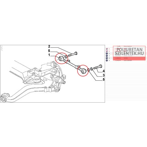 Hátsó nyomtávrúd szilent szett