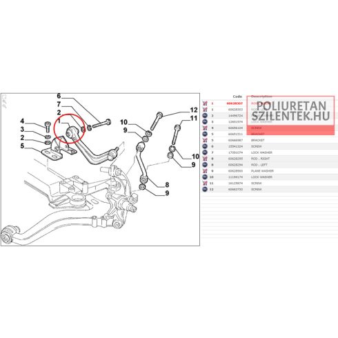 Hátsó felső lengőkar szilent pár