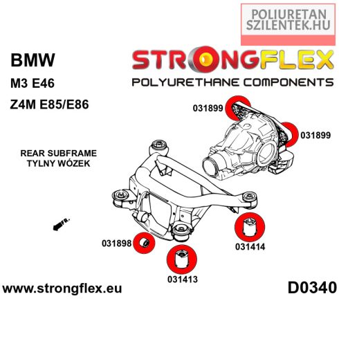 Hátsó futómű bölcső szilent készlet