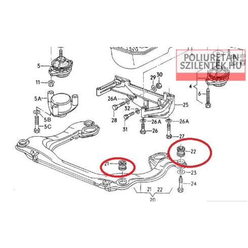 Első futómű bölcső szilent készlet