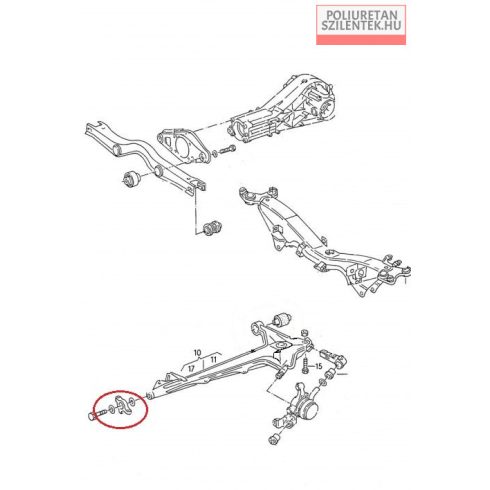 Hátsó alsó lengőkar elülső szilent