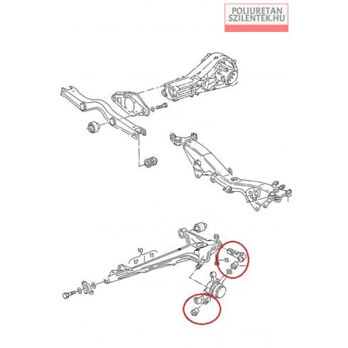 Hátsó alsó lengőkar külső szilent