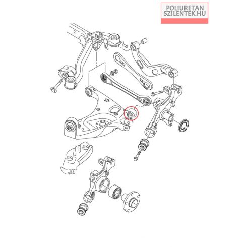 Hátsó alsó lengőkar külső szilent