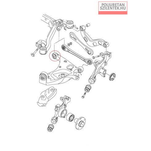 Hátsó alsó lengőkar belső szilent