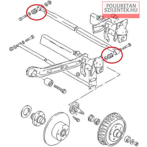 Hátsó torziós rúd szilent pár