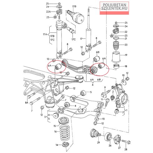 Hátsó felső lengőkar szilent