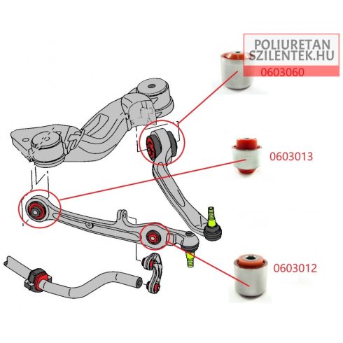 Első alsó lengőkar szilent készlet 