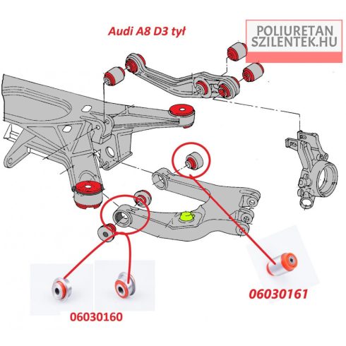 Hátsó alsó lengőkar szilent készlet