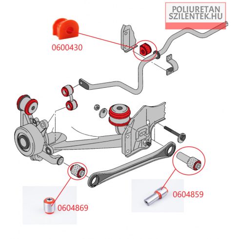Hátsó keresztlengőkar külső szilent