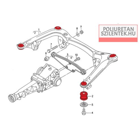 Hátsó futómű bölcső szilent