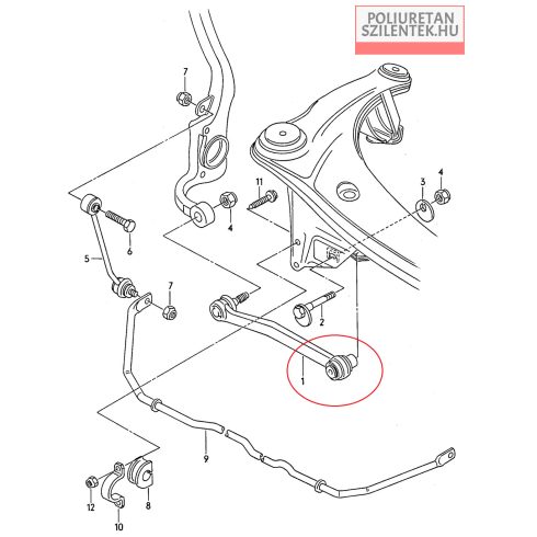 Hátsó lengőkar szilent