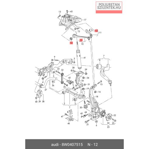 Első felső lengőkar szilent