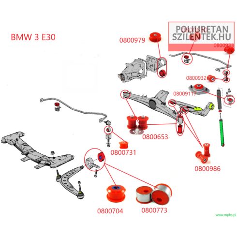 Első lengőkar hátsó szilent pár
