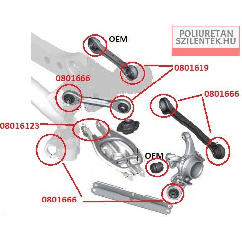 Hátsó lengőkar szilent készlet