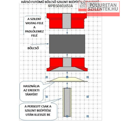 Hátsó futómű bölcső hátsó szilent