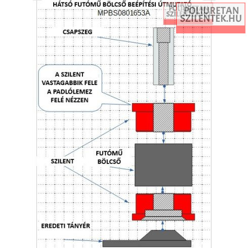 Hátsó futómű bölcső elülső szilent