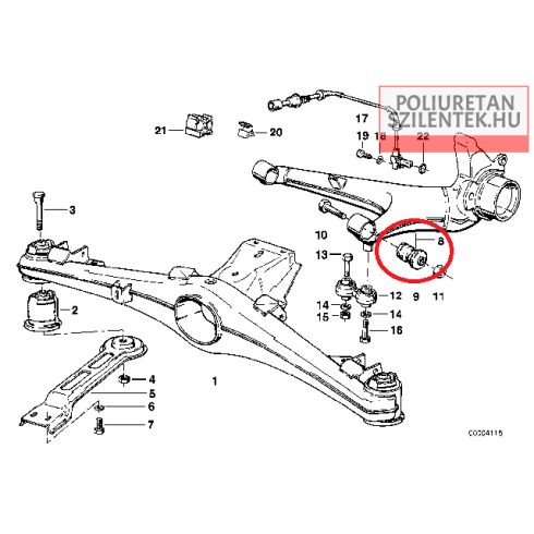 Hátsó lengőkar szilent készlet