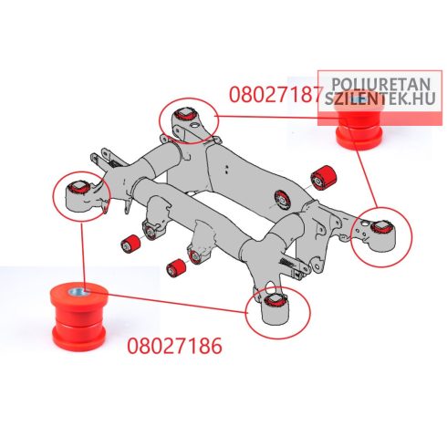 Hátsó futómű bölcső elülső szilent