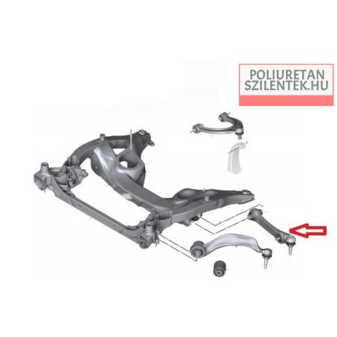 Első futómű alsó hátsó lengőkar külső szilent