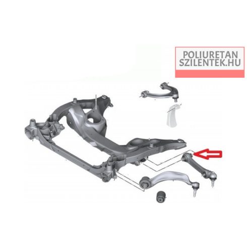 Első futómű hátsó lengőkar belső szilent