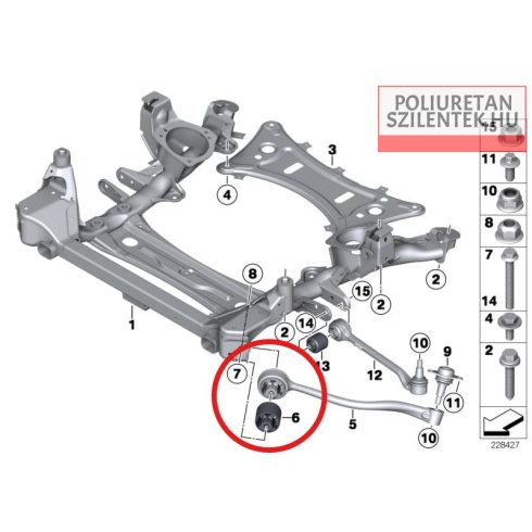 Első futómű elülső lengőkar szilent