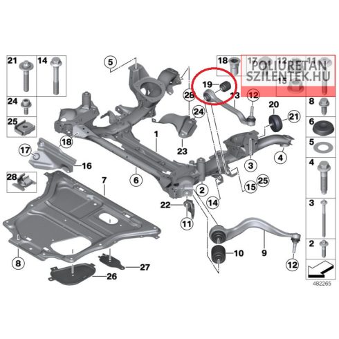 Első futómű hátsó lengőkar szilent