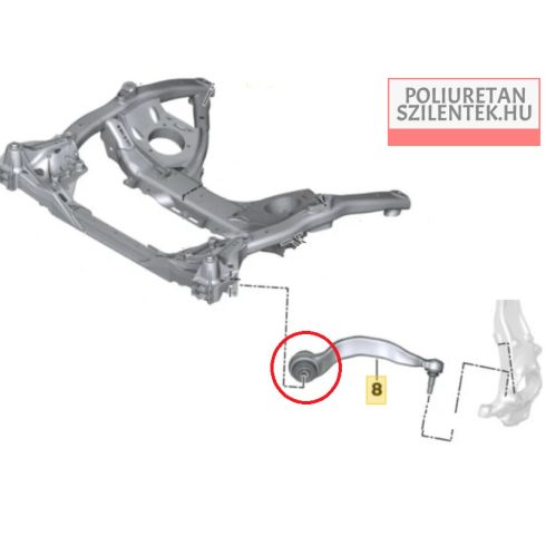 Első futómű alsó elülső lengőkar belső szilent