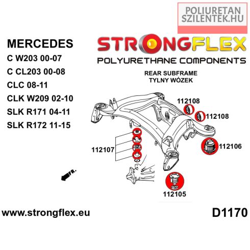 Hátsó futómű bölcső hátulsó szilent