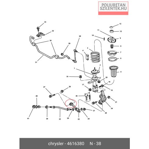 Első lengőkar belső szilent