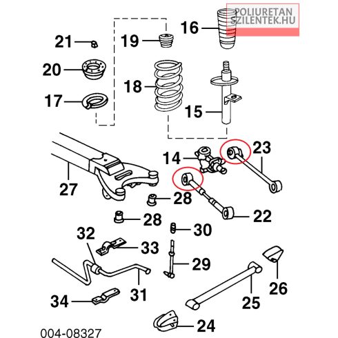 Hátsó lengőkar belső szilent