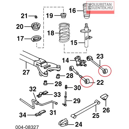 Hátsó lengőkar külső szilent