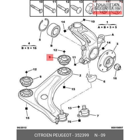 Első lengőkar hátsó szilent