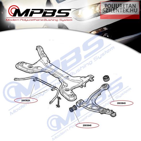 Első lengőkar elülső szilent