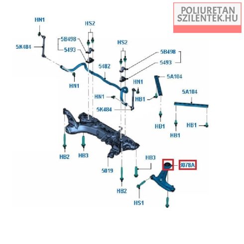 Első lengőkar hátsó szilent