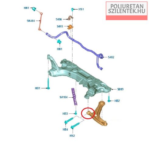 Első lengőkar elülső szilent