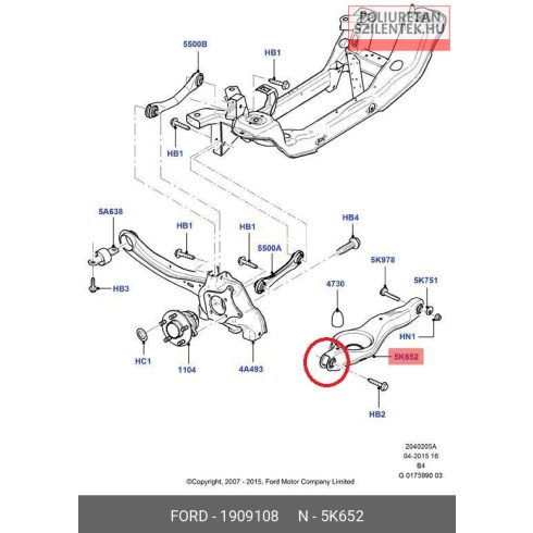 Hátsó alsó lengőkar külső szilent