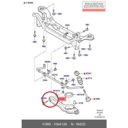 Hátsó alsó lengőkar belső szilent