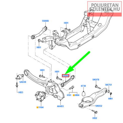 Hátsó alsó elülső lengőkar szilent