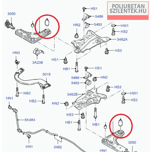 Első lengőkar elülső szilent pár