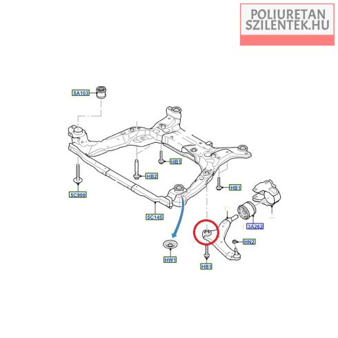 Első lengőkar elülső szilent