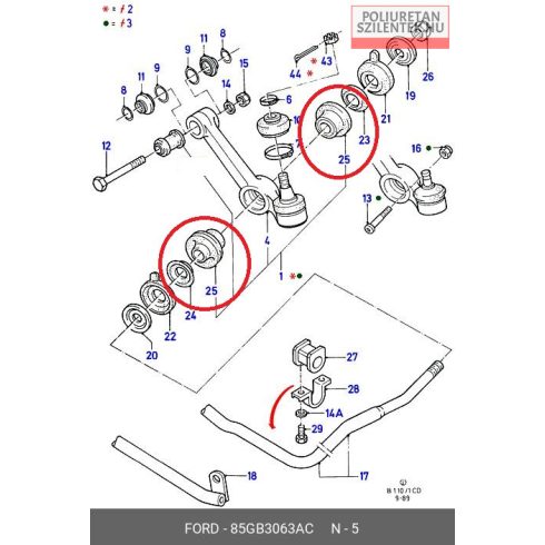 Első lengőkar külső szilent