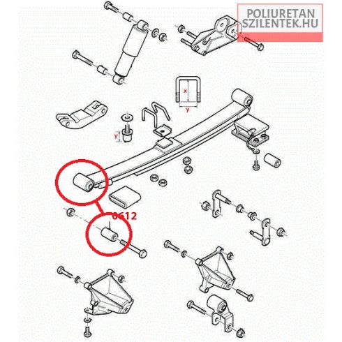 Hátsó laprugó elülső szilent