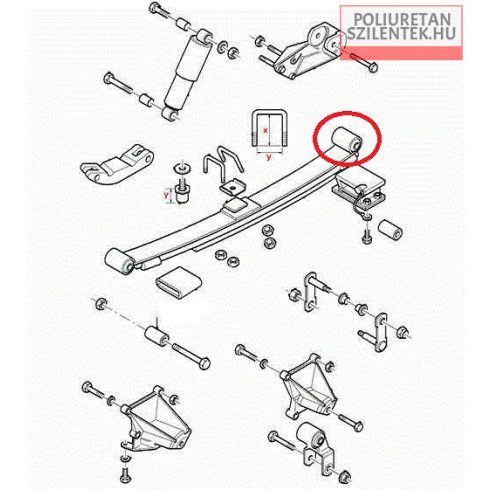Hátsó laprugó hátulsó szilent