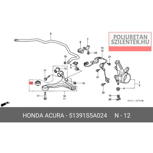 Első lengőkar elülső szilent