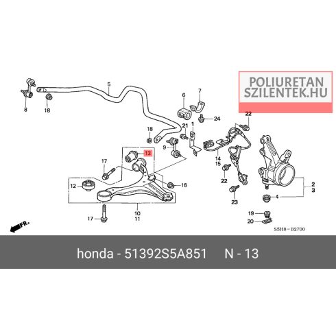 Első lengőkar hátsó szilent