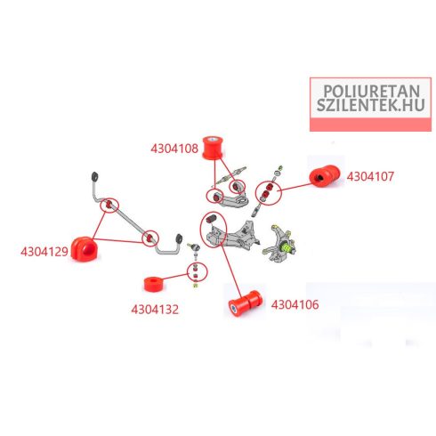 Első alsó lengőkar elülső szilent