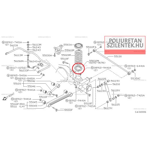 Hátsó spirálrugó tartóbetét